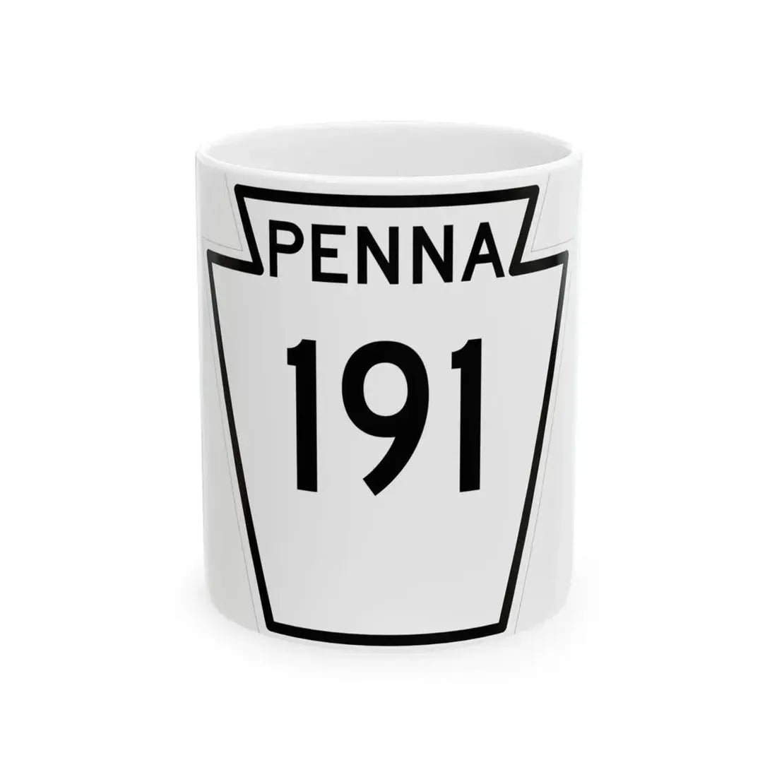 PA-191 1948 (Pennsylvania) (Road Sign) White Coffee Mug 11oz - Go Mug Yourself