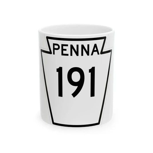 PA-191 1948 (Pennsylvania) (Road Sign) White Coffee Mug 11oz - Go Mug Yourself
