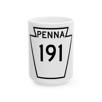 PA-191 1948 (Pennsylvania) (Road Sign) White Coffee Mug 15oz - Go Mug Yourself