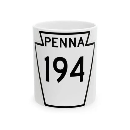 PA-194 1948 (Pennsylvania) (Road Sign) White Coffee Mug 11oz - Go Mug Yourself