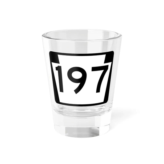 PA-197 (Pennsylvania) (Road Sign) Shot Glass 1.5oz 1.5oz - Go Mug Yourself