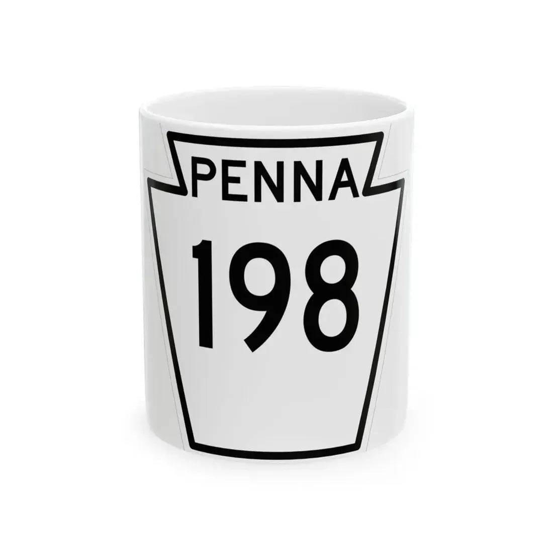 PA-198 1948 (Pennsylvania) (Road Sign) White Coffee Mug 11oz - Go Mug Yourself