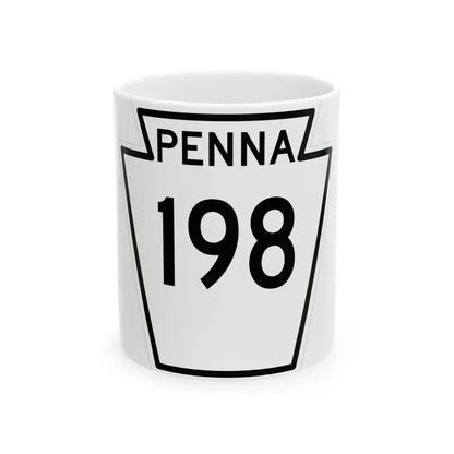 PA-198 1948 (Pennsylvania) (Road Sign) White Coffee Mug 11oz - Go Mug Yourself