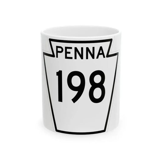 PA-198 1948 (Pennsylvania) (Road Sign) White Coffee Mug 11oz - Go Mug Yourself
