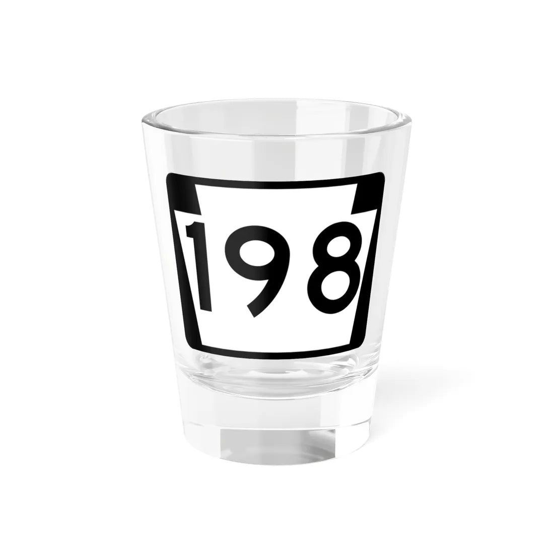 PA-198 (Pennsylvania) (Road Sign) Shot Glass 1.5oz 1.5oz - Go Mug Yourself
