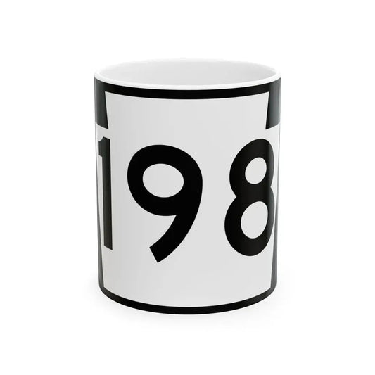 PA-198 (Pennsylvania) (Road Sign) White Coffee Mug 11oz - Go Mug Yourself