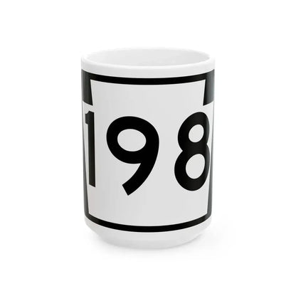 PA-198 (Pennsylvania) (Road Sign) White Coffee Mug 15oz - Go Mug Yourself