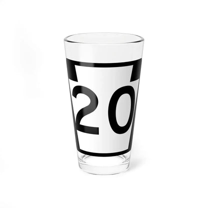 PA-20 (Pennsylvania) (Road Sign) Pint Glass 16oz 16oz - Go Mug Yourself