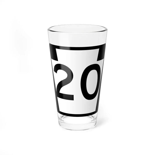 PA-20 (Pennsylvania) (Road Sign) Pint Glass 16oz 16oz - Go Mug Yourself