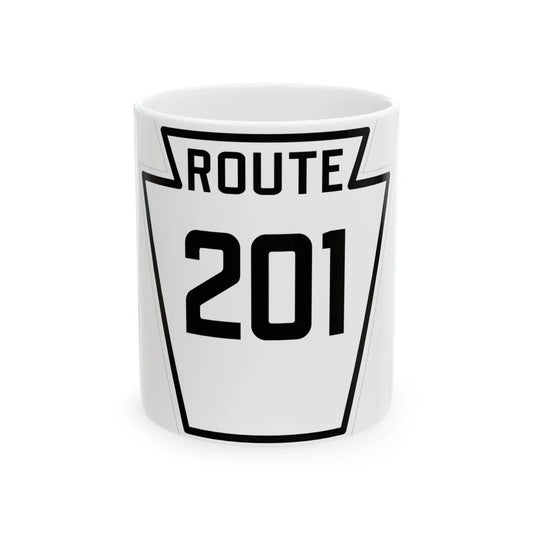 PA-201 1926 (Pennsylvania) (Road Sign) White Coffee Mug 11oz - Go Mug Yourself