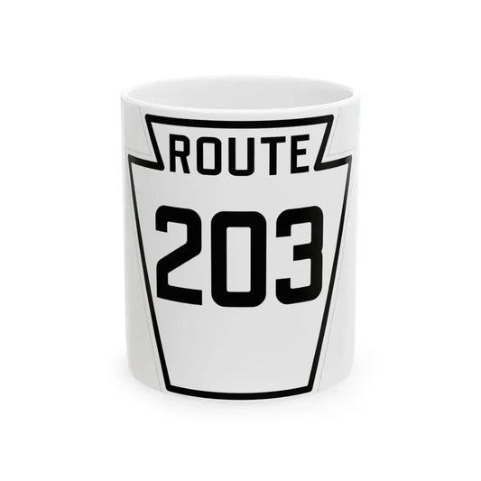 PA-203 1926 (Pennsylvania) (Road Sign) White Coffee Mug 11oz - Go Mug Yourself