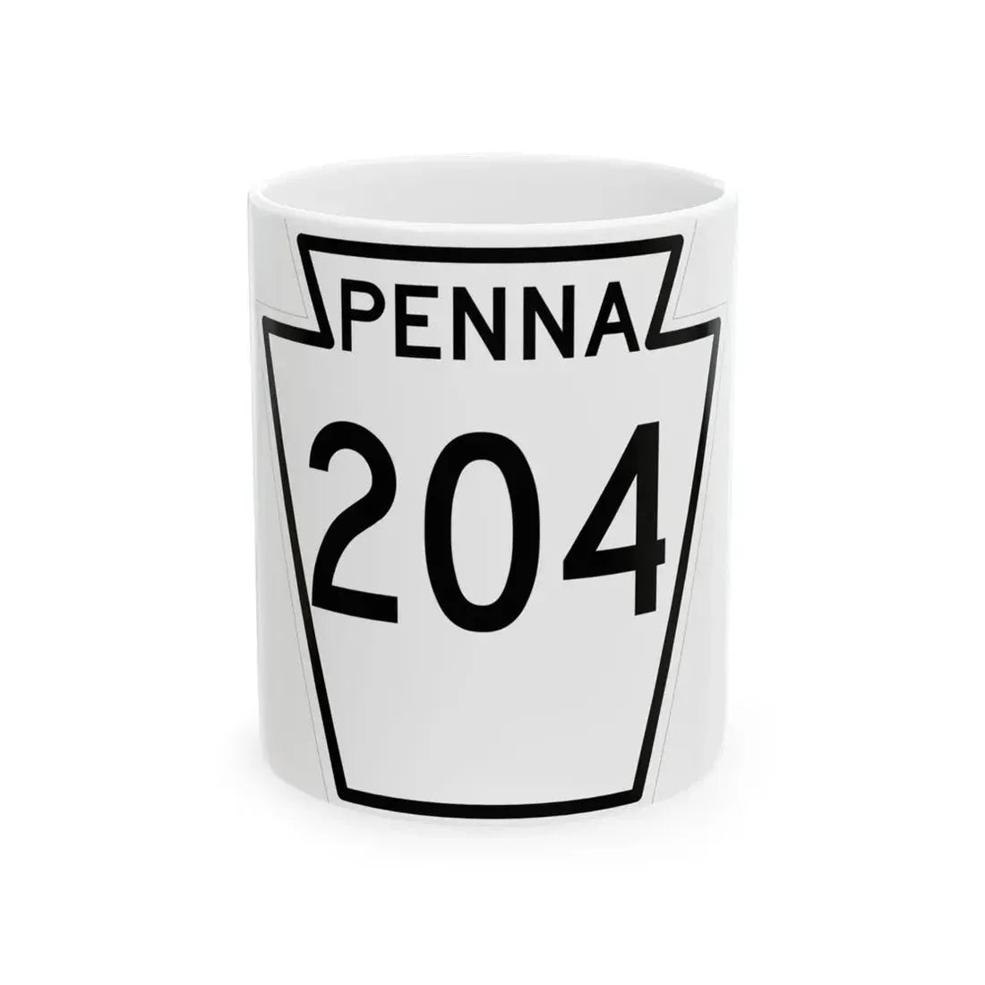 PA-204 1948 (Pennsylvania) (Road Sign) White Coffee Mug 11oz - Go Mug Yourself