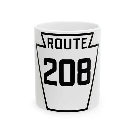 PA-208 1926 (Pennsylvania) (Road Sign) White Coffee Mug 11oz - Go Mug Yourself