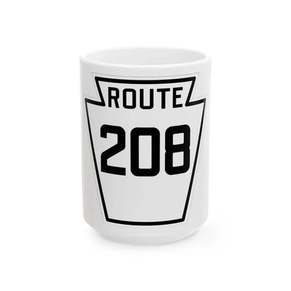 PA-208 1926 (Pennsylvania) (Road Sign) White Coffee Mug 15oz - Go Mug Yourself