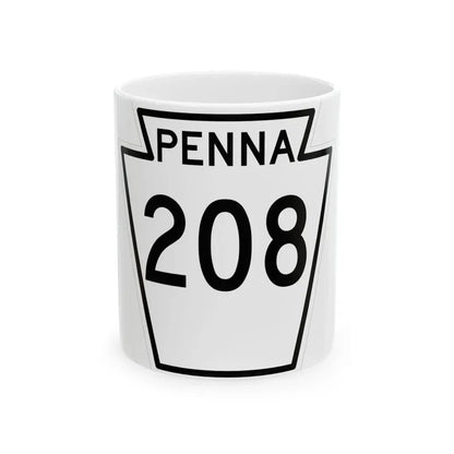 PA-208 1948 (Pennsylvania) (Road Sign) White Coffee Mug 11oz - Go Mug Yourself