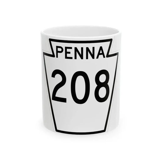 PA-208 1948 (Pennsylvania) (Road Sign) White Coffee Mug 11oz - Go Mug Yourself