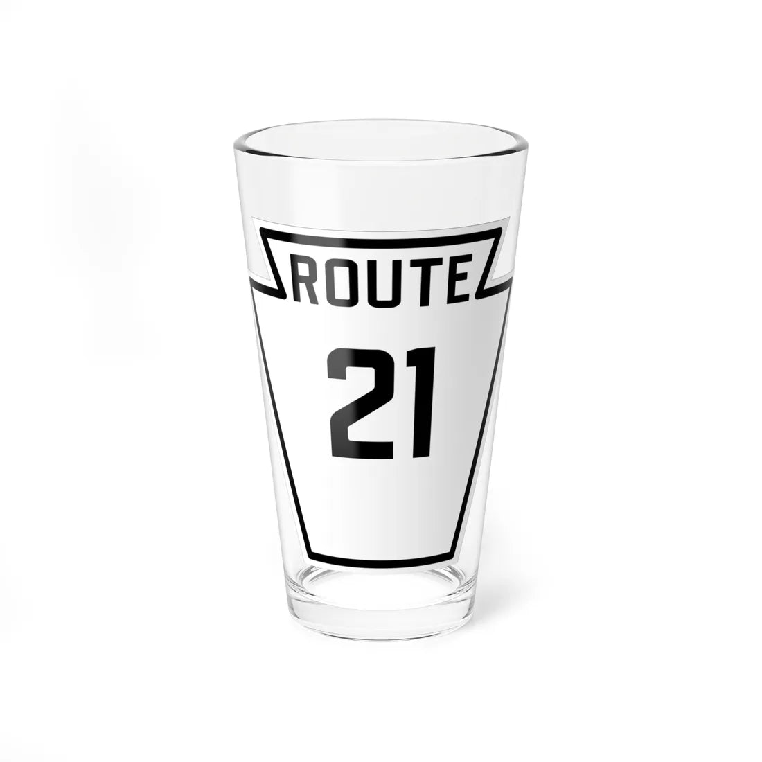 PA-21 1926 (Pennsylvania) (Road Sign) Pint Glass 16oz 16oz - Go Mug Yourself