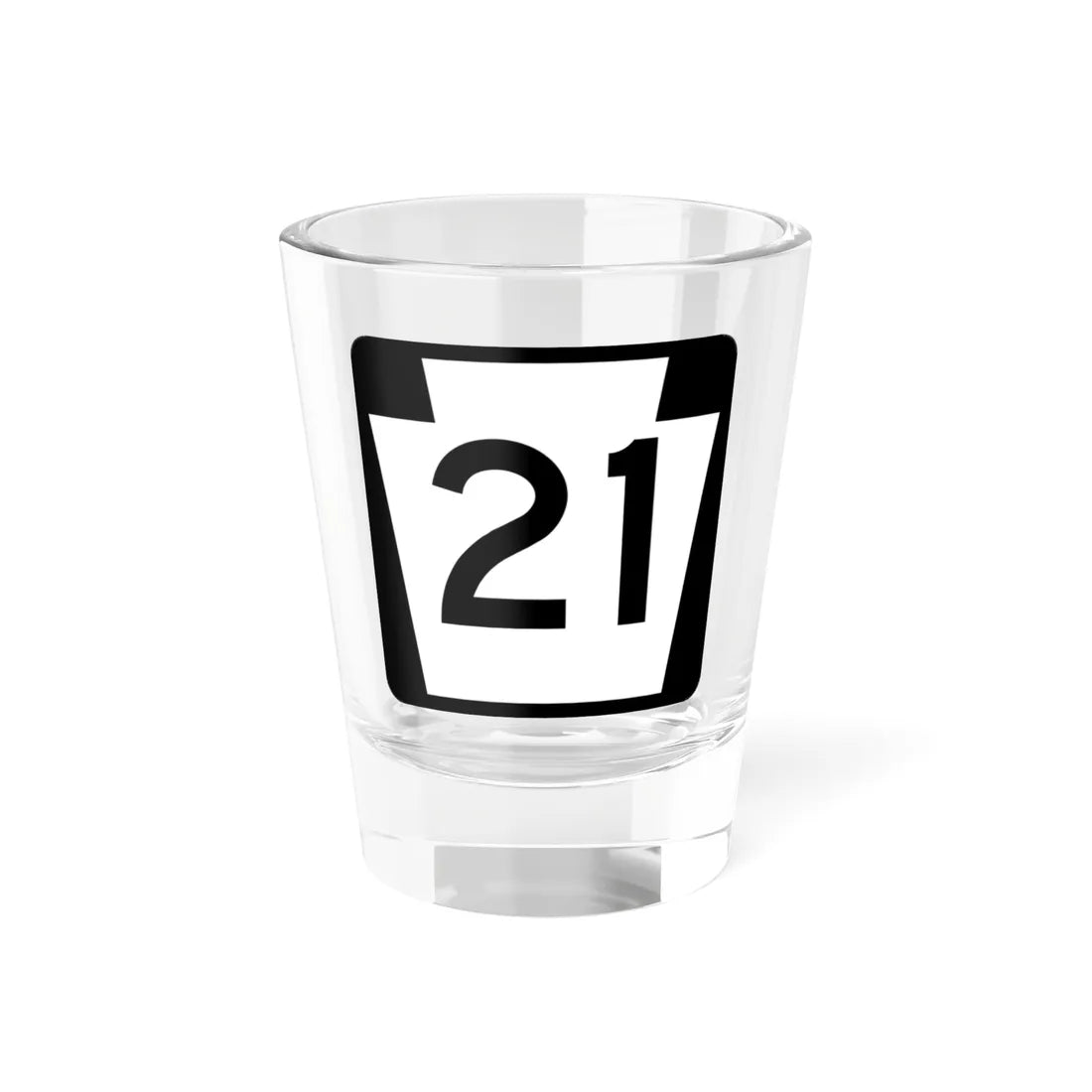 PA-21 (Pennsylvania) (Road Sign) Shot Glass 1.5oz 1.5oz - Go Mug Yourself