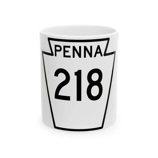 PA-218 1948 (Pennsylvania) (Road Sign) White Coffee Mug 11oz - Go Mug Yourself