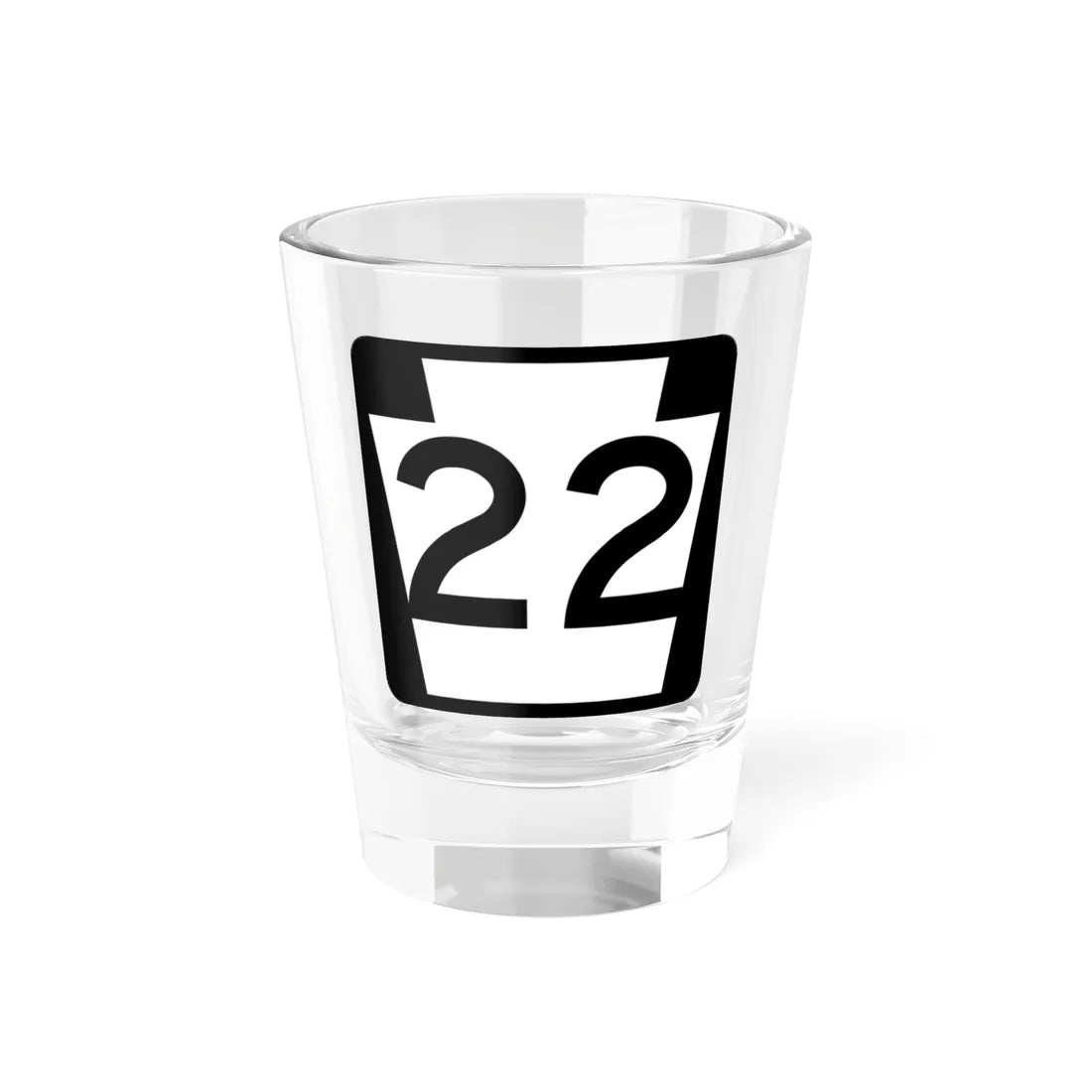 PA-22 (Pennsylvania) (Road Sign) Shot Glass 1.5oz 1.5oz - Go Mug Yourself