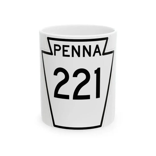 PA-221 1948 (Pennsylvania) (Road Sign) White Coffee Mug 11oz - Go Mug Yourself