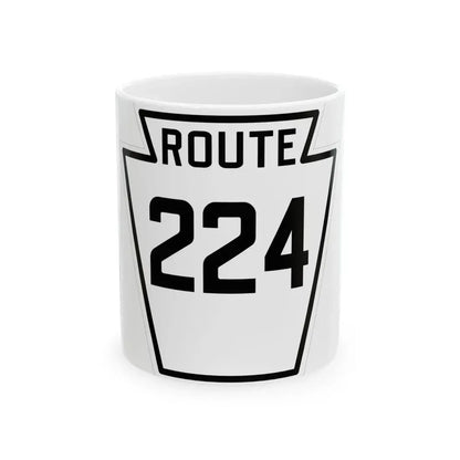 PA-224 1926 (Pennsylvania) (Road Sign) White Coffee Mug 11oz - Go Mug Yourself