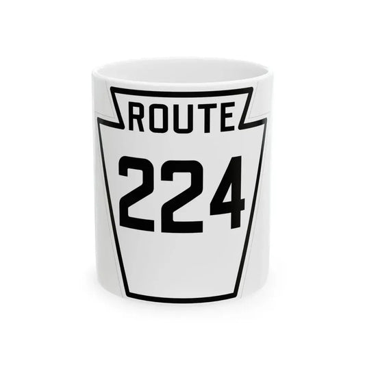 PA-224 1926 (Pennsylvania) (Road Sign) White Coffee Mug 11oz - Go Mug Yourself