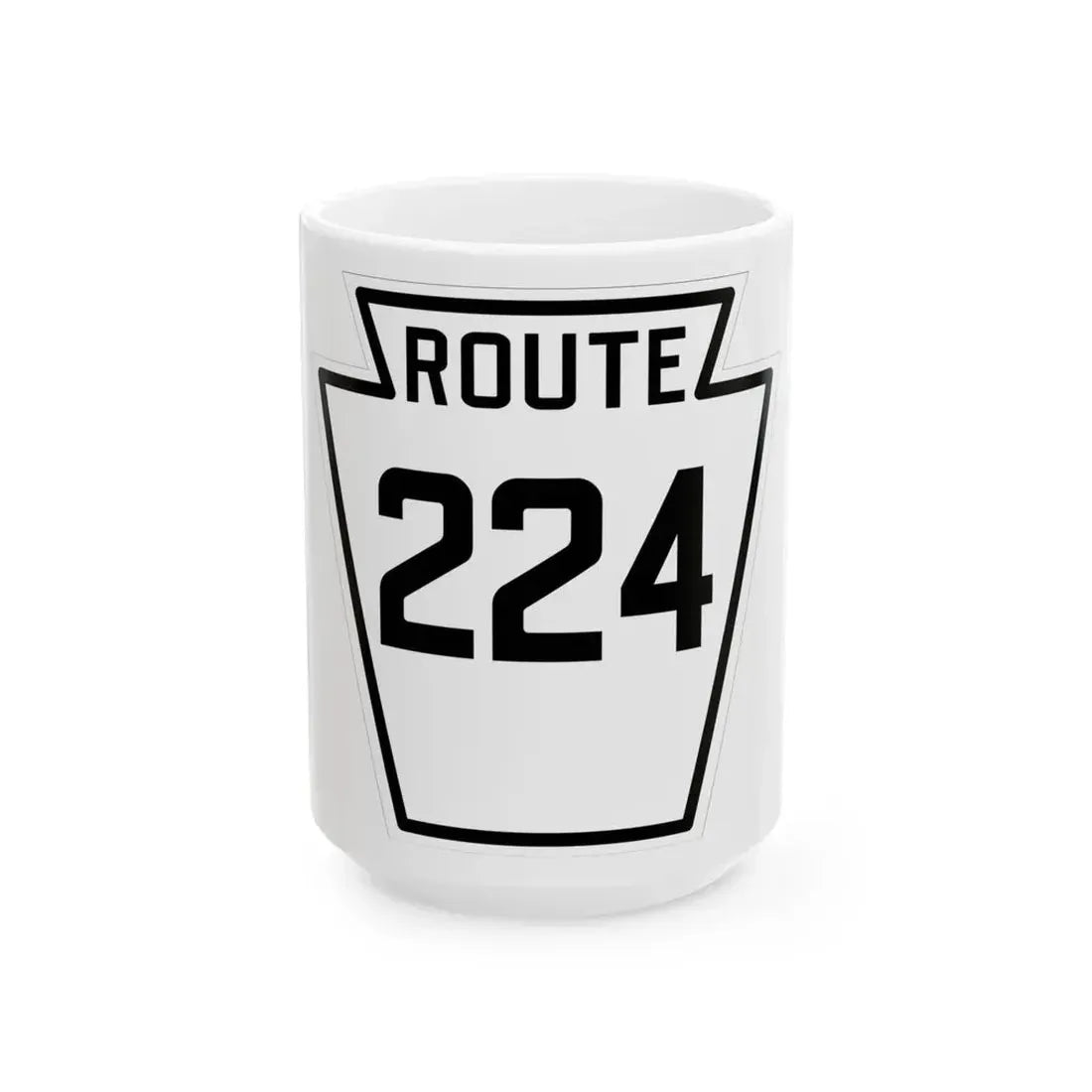 PA-224 1926 (Pennsylvania) (Road Sign) White Coffee Mug 15oz - Go Mug Yourself