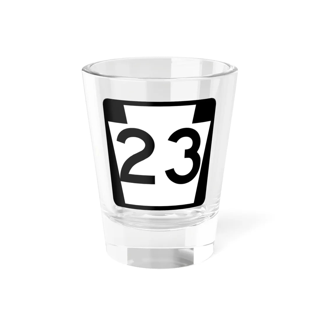 PA-23 (Pennsylvania) (Road Sign) Shot Glass 1.5oz 1.5oz - Go Mug Yourself