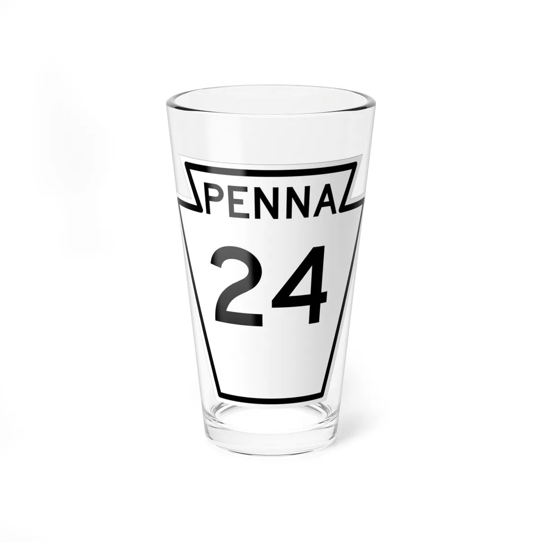 PA-24 1948 (Pennsylvania) (Road Sign) Pint Glass 16oz 16oz - Go Mug Yourself