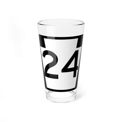 PA-24 (Pennsylvania) (Road Sign) Pint Glass 16oz 16oz - Go Mug Yourself