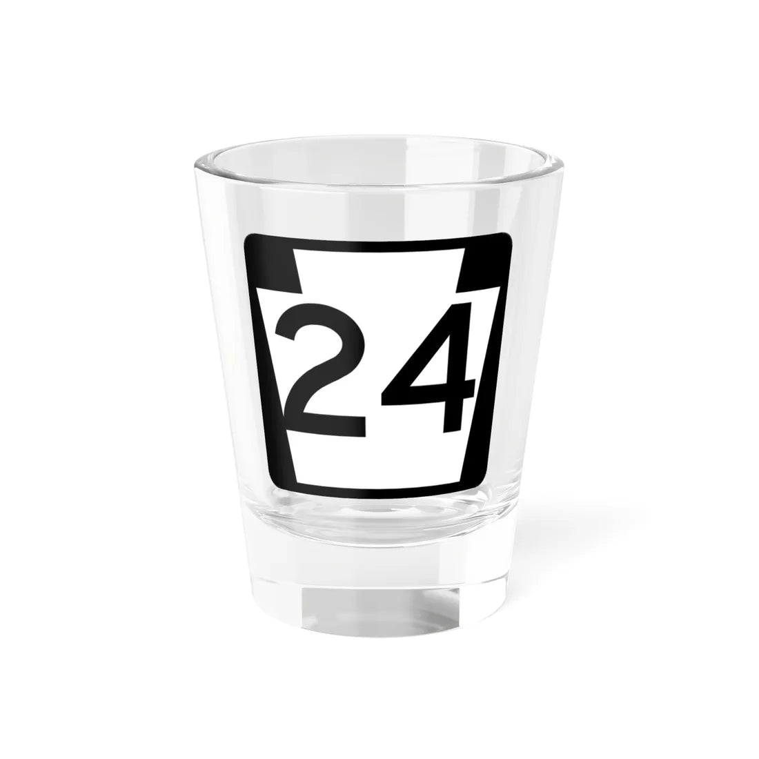 PA-24 (Pennsylvania) (Road Sign) Shot Glass 1.5oz 1.5oz - Go Mug Yourself