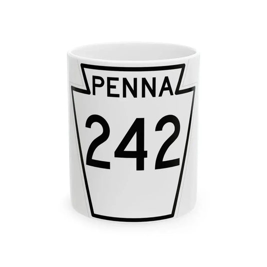 PA-242 1948 (Pennsylvania) (Road Sign) White Coffee Mug 11oz - Go Mug Yourself