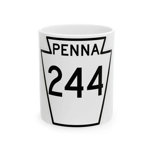 PA-244 1948 (Pennsylvania) (Road Sign) White Coffee Mug 11oz - Go Mug Yourself