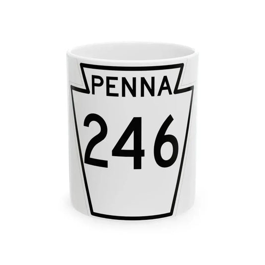 PA-246 1948 (Pennsylvania) (Road Sign) White Coffee Mug 11oz - Go Mug Yourself