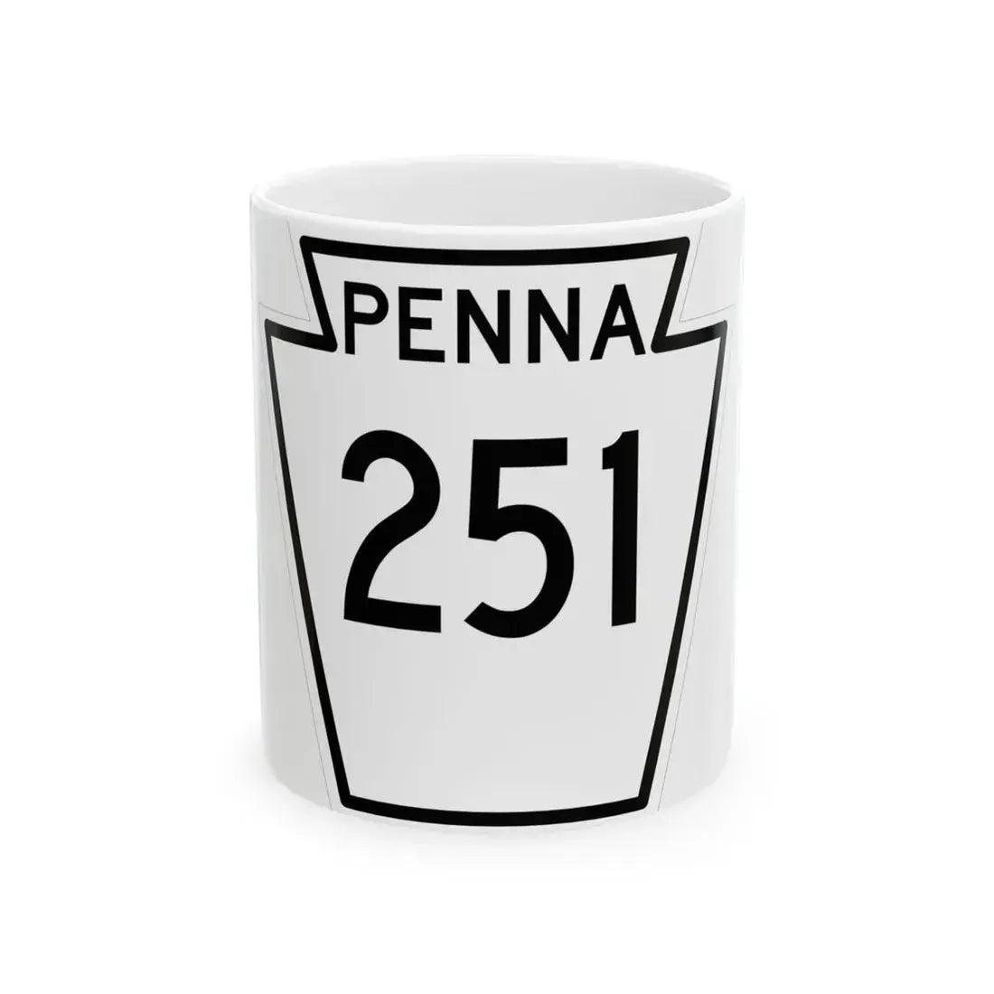 PA-251 1948 (Pennsylvania) (Road Sign) White Coffee Mug 11oz - Go Mug Yourself