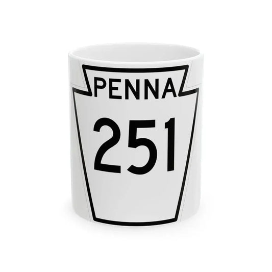 PA-251 1948 (Pennsylvania) (Road Sign) White Coffee Mug 11oz - Go Mug Yourself