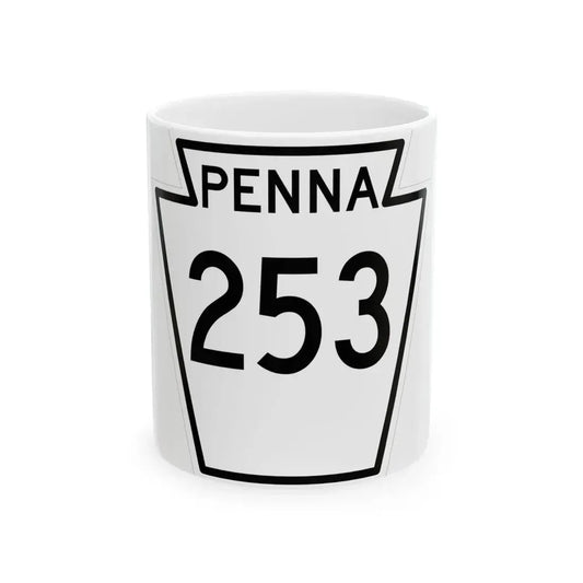 PA-253 1948 (Pennsylvania) (Road Sign) White Coffee Mug 11oz - Go Mug Yourself