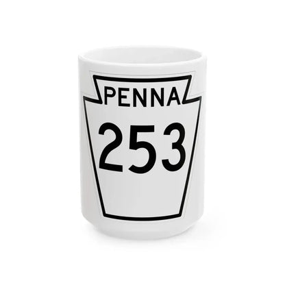 PA-253 1948 (Pennsylvania) (Road Sign) White Coffee Mug 15oz - Go Mug Yourself