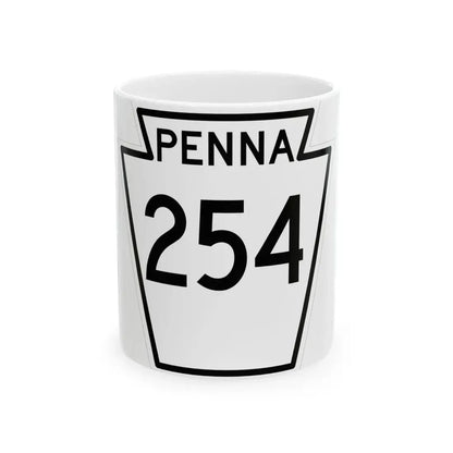 PA-254 1948 (Pennsylvania) (Road Sign) White Coffee Mug 11oz - Go Mug Yourself