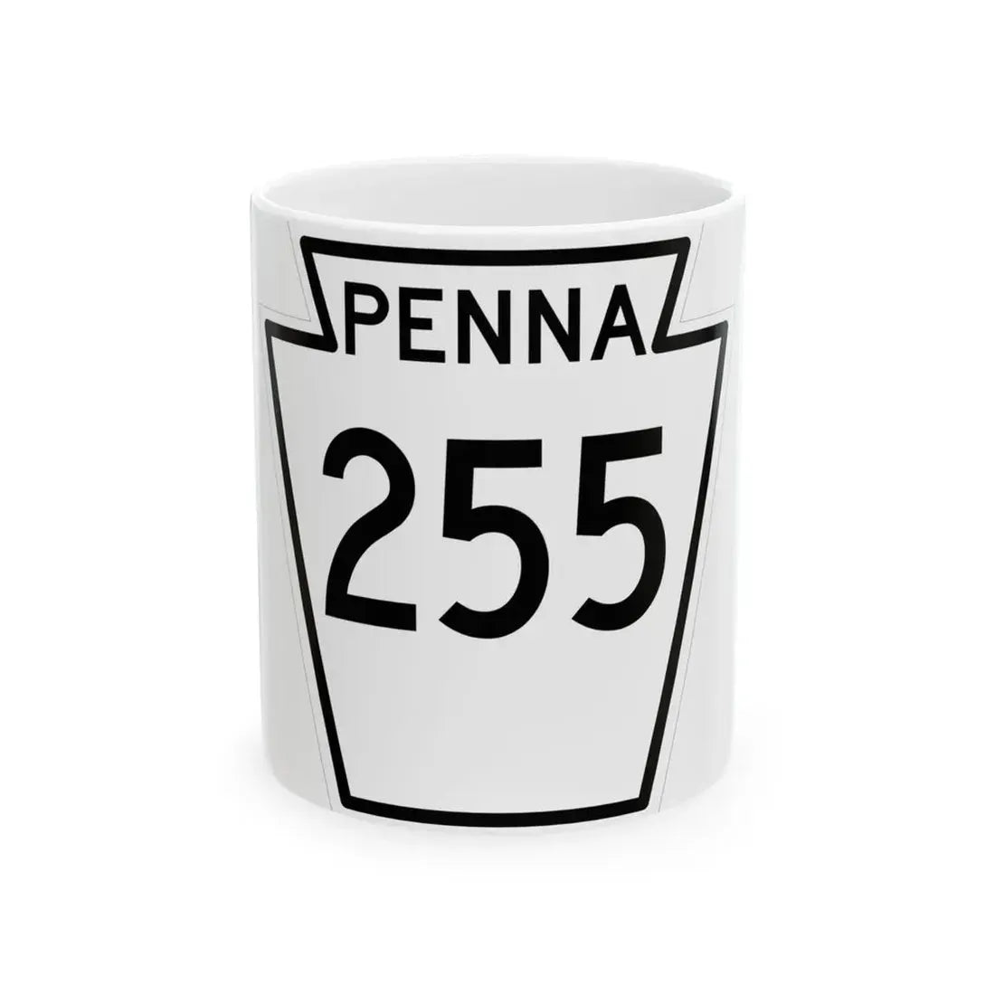 PA-255 1948 (Pennsylvania) (Road Sign) White Coffee Mug 11oz - Go Mug Yourself