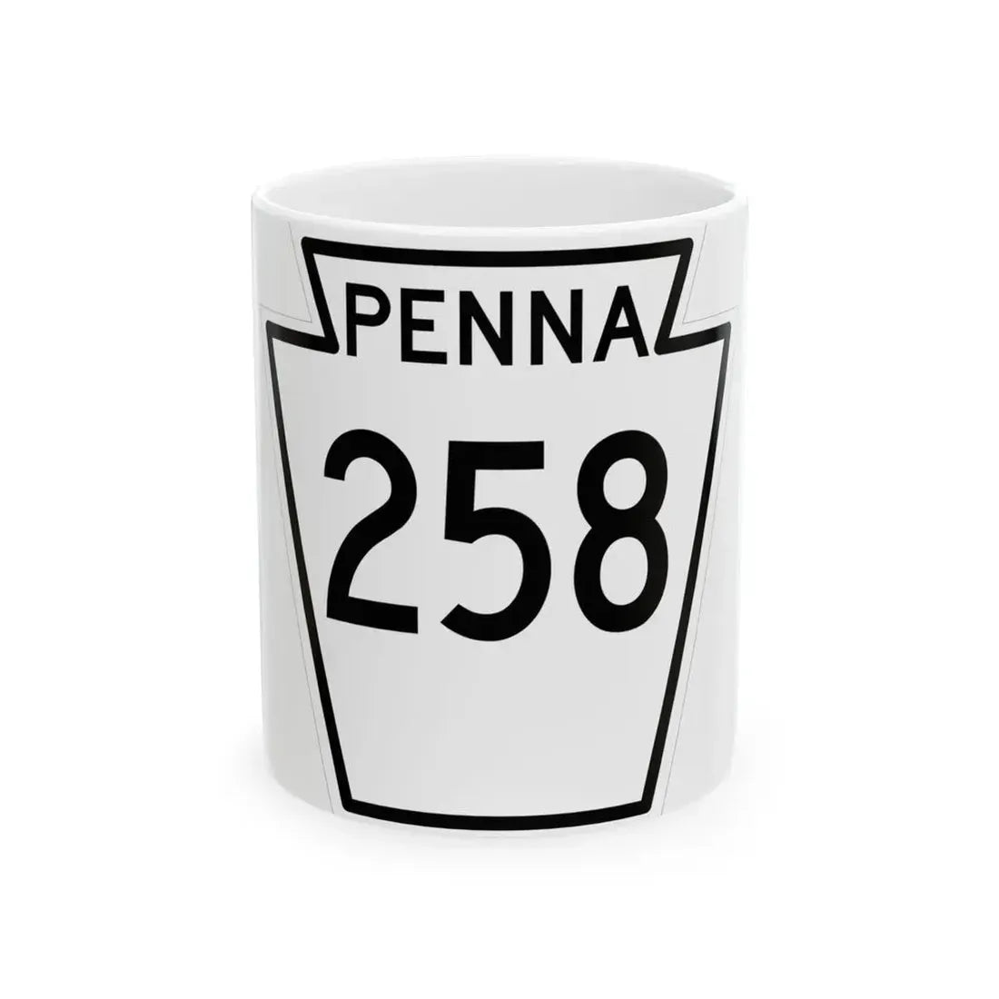 PA-258 1948 (Pennsylvania) (Road Sign) White Coffee Mug 11oz - Go Mug Yourself