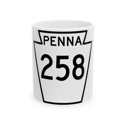 PA-258 1948 (Pennsylvania) (Road Sign) White Coffee Mug 11oz - Go Mug Yourself