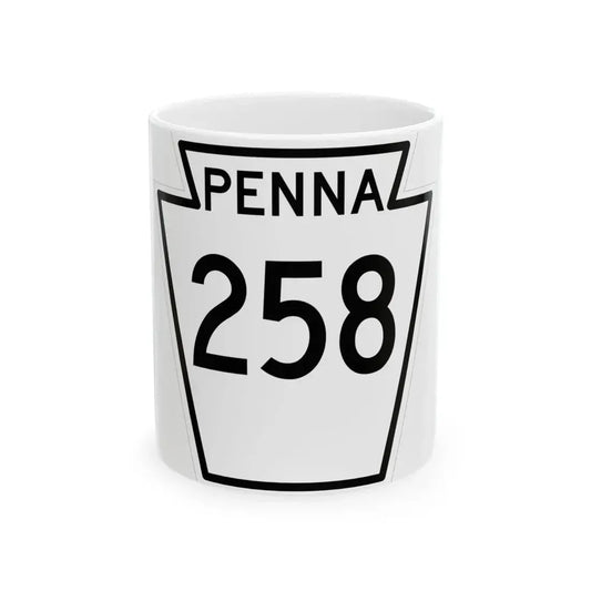 PA-258 1948 (Pennsylvania) (Road Sign) White Coffee Mug 11oz - Go Mug Yourself