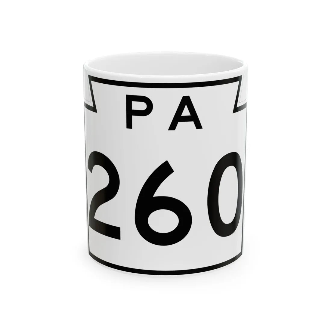 PA-260 1960 (Pennsylvania) (Road Sign) White Coffee Mug 11oz - Go Mug Yourself