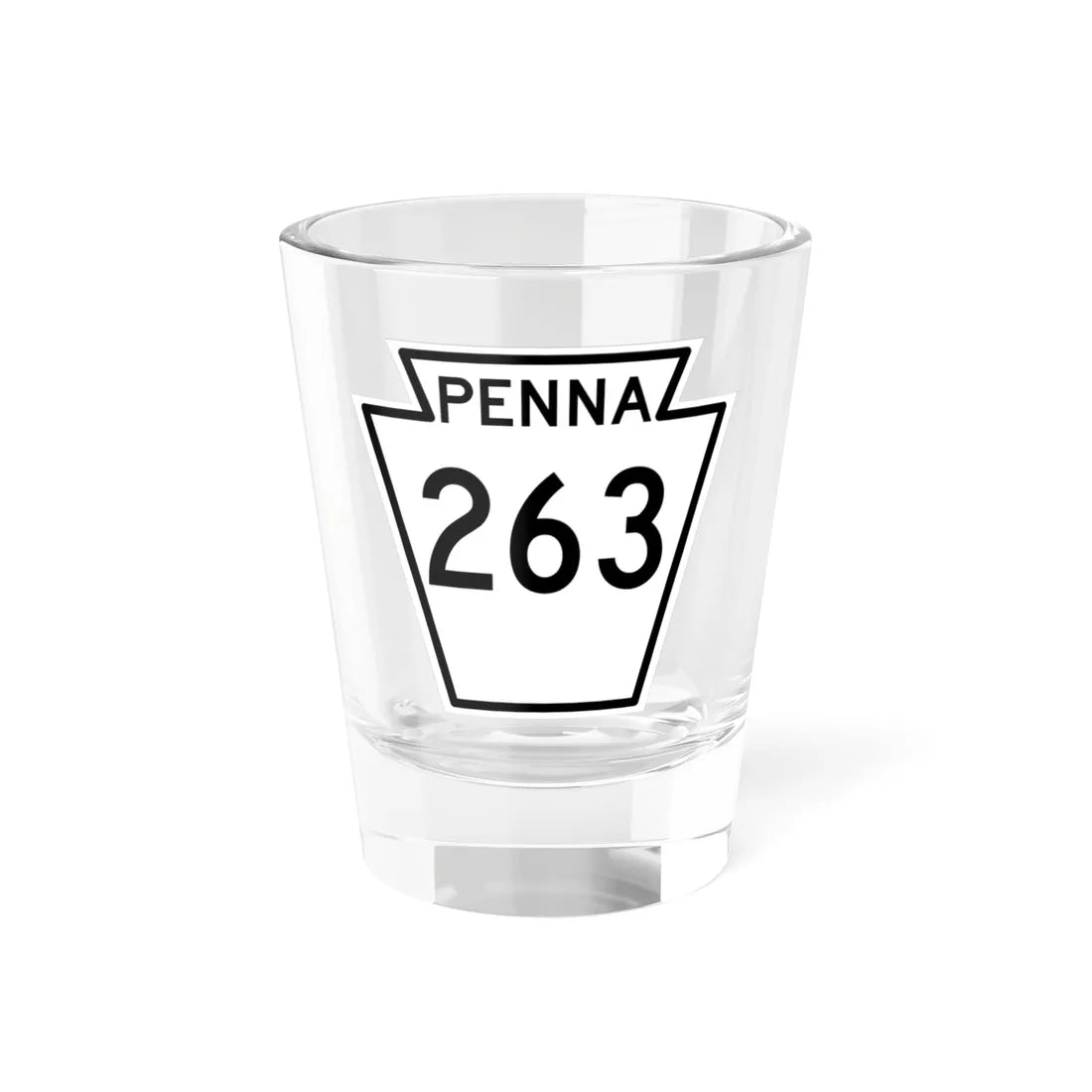 PA-263 1948 (Pennsylvania) (Road Sign) Shot Glass 1.5oz 1.5oz - Go Mug Yourself
