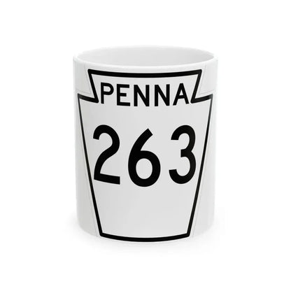 PA-263 1948 (Pennsylvania) (Road Sign) White Coffee Mug 11oz - Go Mug Yourself