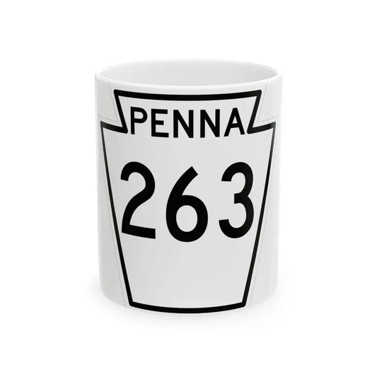 PA-263 1948 (Pennsylvania) (Road Sign) White Coffee Mug 11oz - Go Mug Yourself