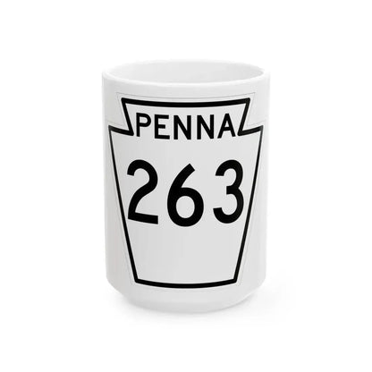 PA-263 1948 (Pennsylvania) (Road Sign) White Coffee Mug 15oz - Go Mug Yourself