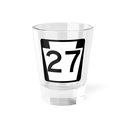 PA-27 (Pennsylvania) (Road Sign) Shot Glass 1.5oz 1.5oz - Go Mug Yourself
